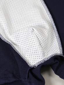 Valentine's Day Men's Blue Printed Boxer Briefs, Cartoon Monkey & Letter Print Elastic Holiday Underwear - Blue - View 8