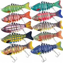 Set de 5 señuelos de pesca de agua salada con caja de almacenamiento, señuelos de pesca de múltiples secciones, kit de señuelos de pesca, adecuado para pesca de mar, captura de peces grandes con caja de almacenamiento