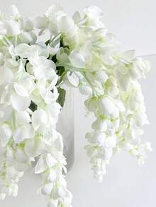 1pc/3pcs Artificial Wisteria Flower White Silk Fake Wisteria Vine Plastic Hanging Flower For Home Party Wedding Decor