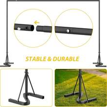 10x7 FT Backdrop Banner Stand,Square Wedding Arch Balloon Metal Frame,Heavy Duty Background Stand Kit,Adjustable Photo Backdrop Stand For For Parties Birthday Video Studio - 黑色 - 查看 4