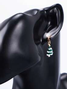 1 Pair Christmas Tree & Bell Rhinestone Earrings, Cute Stud Earrings For Women, Christmas Jewelry - Multicolor - View 5