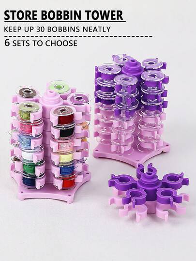 1 pieza Soporte de torre para carretes de hilo de coser, diseño creativo con forma de pagoda, almacenamiento doméstico práctico para carretes de plástico o metal regulares, organizador multifuncional de carretes de hilo de máquina de coser