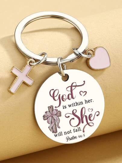 Christian Religious Baptism Gifts For Girls Women Confirmation First Communion Gifts For Daughter Teen Girls Cross Bible Verse Catholic Keychain Faith Accessories