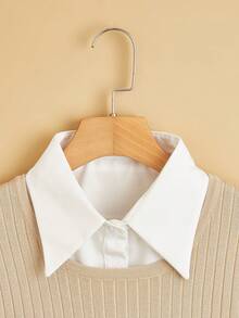 1 pieza de mujeres desmontable cuello para Camisas con blanco de punta cuello , otoño invierno Blusa Accesorios - Blanco - Ver 4