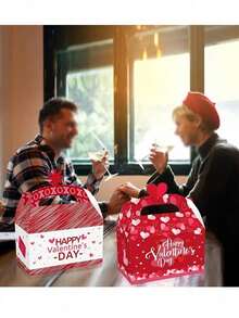 12pcs Heart-Shaped Candy Gift Box, Pink And Red Heart Design, Ideal For Wedding, Birthday And Valentine's Day Gifts - Multicolor - View 5