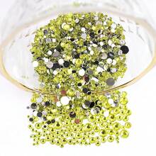 2MM-6MM, 5 Sizes, Multi Colors Glue On Round Flatback Crystal Rhinestones Gems Jewelry Beads DIY Stones Diamond Design Accessories Glitter Manicure Decal Decorations For Phone Cover, Nail Decal, Clothes, Bag, Shoes, Handicraft Products.