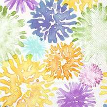 IHR Home Range - Servilletas desechables de 3 capas de papel para fiesta, paquete de servilletas de 5 x 5 pulgadas, tela (crema), 20 unidades(20-Count Lunch Size Salpicadura floral de verano) - Multicolor - Ver 1