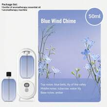 Máy khuếch tán tinh dầu mini nhỏ gọn, hoạt động êm ái, tự động, thích hợp cho gia đình, khách sạn, phòng tắm, văn phòng - Có thể sạc lại, để bàn/treo tường, đèn tạo không khí, 5 chế độ điều chỉnh, 6 lựa chọn mùi hương: Đại dương, Hoa chuông xanh, Chanh, Gỗ đàn hương, Ô long đào trắng, Dừa. - trắng - Xem 13