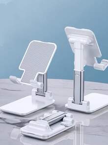 1pc Suporte de Telemóvel Ajustável & Dobrável, Suporte de Secretária Portátil Inclinado, Suporte de Tablet em Plástico Antiderrapante, Sem Necessidade de Bateria - Multicolorido - Ver 7