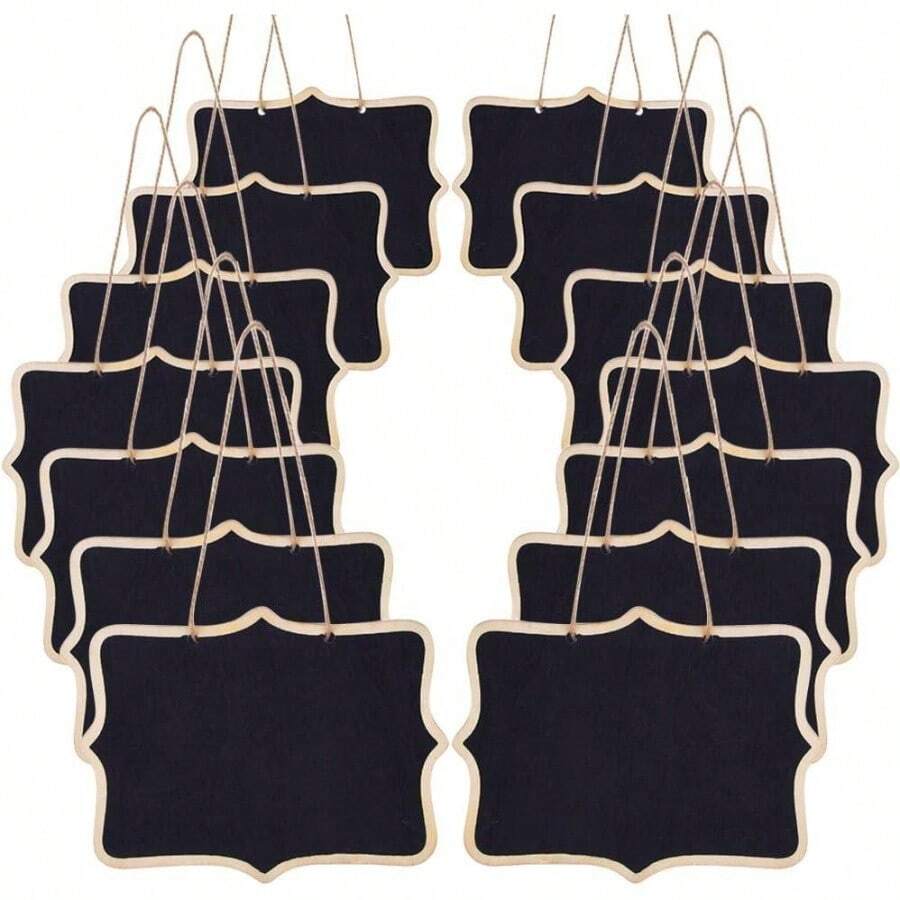 14 Pcs Chalkboards Signs 4. X 6.3 Inch Chalkboard Tags Hanging Message Board Chalkboard Labels Kitchen And Weddings - 黑色 - 查看 1