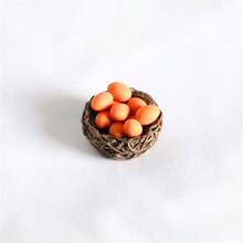 7件迷你摆件装饰屋微型食物摆件OB11模型摄影道具家居场景装饰鸡蛋组合套装,生日礼物,苔藓微景观,多肉景观,装饰屋配件,海洋瓶,星瓶DIY材料,蛋托