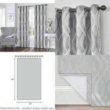 ECLIPSE Caprese - Cortina térmica Moderna con Ojales para Ventana para recámara o Sala de Estar (1 Panel), 52 x 84 Pulgadas, Color Plateado(132.1An x 241.3Al cm (1 Paneles) Plateado) - Multicolor - Ver 1