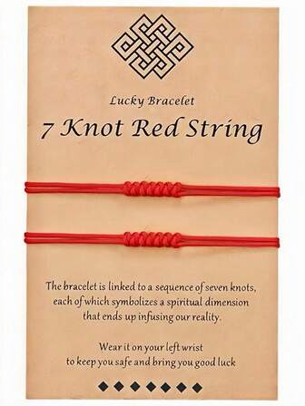 Pulsera de hilo rojo, regalo de protección y buena suerte. Pulseras de hilo hechas a mano para mujeres y hombres, familia. Adecuado para regalos del Día de San Valentín, regalos del Ramadán, decoraciones del Día de San Valentín, decoraciones de boda, recuerdos de boda, regalos de cumpleaños, fiesta de cumpleaños