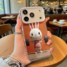 Funda de Teléfono Diseño de Conejo Lindo Levantando Pesas Naranja Para iPhone 14 15 Pro Max y  Galaxy S23 S24 Opción de Regalo Ideal Para Todas las Estaciones - Plateado - Ver 1