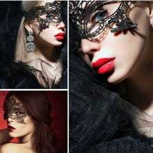 Mysterious And Sexy Masks, Christmas And Halloween Party Masks, Sexy Black Lace Hollow Masks, Glasses, Nightclub Queen Mysterious Masks, Interesting Mask Accessories, Perfect Gifts For Halloween And Christmas - Một kích thước - Xem 9