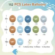 CROSSFINGERS Fishing-Themed Turquoise Balloon Arch Decoration Set, 149 Light Blue, Brown, And Gray Balloons In Various Sizes, Perfect For Fishing-Themed Birthday Parties, Baptism Parties, Babyshowers, And Other Party Decorations. - Multicolor - View 3