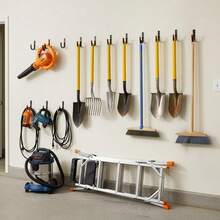 Heavy Duty 10 Piece Set Garage Wall Hook: Steel Tool Hanger, Garage Storage And Organization Rack - Orange - View 5