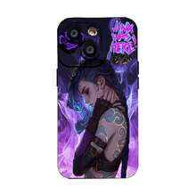 Funda para teléfono Chic Jinx inspirada en Purple Mist con diseño de silueta, compatible con fundas ,  17,  16 Pro Max,  15 Pro Max,  13 y  12. Fabricada en TPU, ofrece protección anticaídas. Un regalo perfecto para amigos, gamers y ocasiones especiales.funda de ,  funda de  16, Navidad,  fundas de , funda de  15,  17 Pro Max, fundas para , funda de  16 Plus, regalos de Navidad, funda de  13, funda de teléfono de Navidad, funda de  16 Pro - Negro - Ver 2