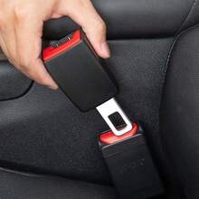 2pcs Black Metal Car Seat Belt Extender, Universal Buckle Connector, Safety Belt Adjuster Clip - Multicolor - View 1