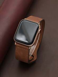 兼容苹果手表表带，1条装，时尚休闲商务运动款，柔软舒适，表扣设计，易于佩戴，真皮材质，适用于苹果手表系列1/2/3/4/5/6/SE/7/8/Ultra，38mm/40mm/41mm/42mm/44mm/45mm/49mm智能手表，男女通用。