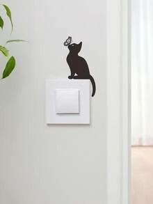 Cute Light Switch Stickers Wall Decals Vinyl Art Home Decor Spring Renewal Rama Gift Birthday Graduation Present - 黑色 - 查看 2