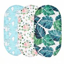 3-pack stretchiga babysänglakan set andningsbara mysiga liggdelslakan universal passform standardmadrass ovala rektangulära vagglakan för babypojkar flickor unisex 32"x16" - Multifärgad - Visa 13