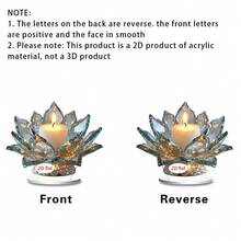 1/3pcs Crystal Lotus Lantern & Peacock Acrylic Desktop Decor, Multifunctional Ornament For Home, Dorm, Office, Also Suitable As Islamic Festival Gift - Multicolor - View 9