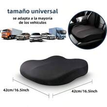 Cojn Elevador de Asiento de Coche para Adultos 10cm - Cojn para Asiento de Automvil Viscoelstico Alivia Dolor de Espalda y Coxis Cojines para Silla de Oficina y Camin - A - Ver 6