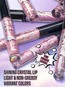 Misslyn 1件 HOLO SHINE 唇彩，持久高光澤亮片效果唇妝，不黏膩亮澤妝效，高顯色唇彩，適合日常、派對與Y2K，情人節禮物，品牌彩妝化妝品 - 15 OH MY HOLLO - 查看 5