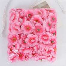 50pcs/100pcs/200pcs Simulated Peach Blossom Wedding Flower Scattering Plum Blossom Silk Dance Prop Decoration Peach Blossom Fake Flower Head Wedding Film And Television - Pink - View 14