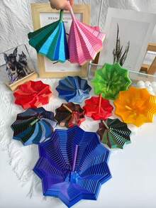 3D打印星形多边形减压玩具,3D折叠结构,视听舒缓玩具,扩展感官星形,分形六边形带手柄,蜂窝旋转螺旋设计,减压旋转螺旋桌面摆件,圣诞礼物,生日派对礼物,理想的节日礼物 - 彩色 - 查看 6