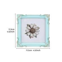 Cirelle 1pc European Style Colorful 3D Floral Pattern Decorative Photo Frame, Resin Material Square Picture Display Frame, Multi-Color Options, Suitable For Bedroom, Study, Office Desk Photo Decor, Photography Prop, Home Wall Decor - Multicolor - View 13
