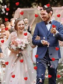 200/100pcs Romantic Red Heart Shaped Sponge Petals Decor, Atmosphere Decoration For Valentine's Day; Wedding Ceremony Confetti For Newlyweds, Proposal Romantic Occasion Decor, Event Planning Party Supplies, Anniversary Tabletop Decor, Holiday Celebration Atmosphere Enhancer - Multicolor - View 3