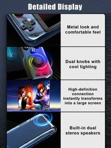 1 pieza Consola de juegos retro con pantalla de alta definición de 5 pulgadas, con talla grande de 15,000 juegos clásicos, 19 emuladores, compatible con arcade, juegos de desplazamiento lateral y talla grande, reproductor de juegos portátil de código abierto con controlador de doble joystick retroiluminado - Multicolor - Ver 10