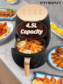 FIYIBAN 4.2QT Large Capacity Smart Fully Automatic Air Fryer, With Multi-Function LED Touch Screen, Suitable For Frying, Baking, Roasting Chicken, And Microwave Cooking - UK Plug(220-240V) - View 8