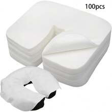 100pcs Disposable U-Shaped Massage Pads, Super Soft Massage Towels, Non-Stick Face Covers Suitable For Massage Beds And Chairs - Multicolor - View 8