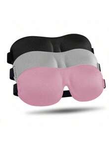 1/3pcs Set Unisex Side Sleeping Eye Mask, 3D Contoured Luxury Sleep Mask With Adjustable Strap, Suitable For Travel, Nap, School, Commute, Home Use - Multicolor - View 10