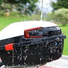 Motorradkoffer, Topcase für Roller, Topcase Motorrad mit Sperren, Wasserdicht und staubdicht, Wasserdicht Helmkoffer für Roller Motorrad Scooter Mofa, Schwarz - Schwarz - Übersicht 3