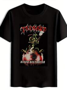 Camiseta gráfica vintage de banda de rock para hombres - Camiseta negra de manga corta con cuello redondo y letras SLIPOKOT. Diseño deúsica Retro. Poliéster transpirable. Lavable aáquina. Ropa Casual de Verano para Conciertos. Festivales. Playa; Regalos. Ropa de concierto. Tela duradera - Negro - Ver 7