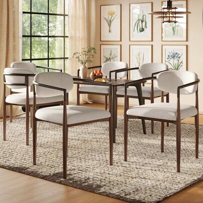 High-Quality Linens (6), Dining Chairs, Makeup Chairs, Lightweight, Modern Minimalist Luxury, Ergonomic, Adjustable Feet