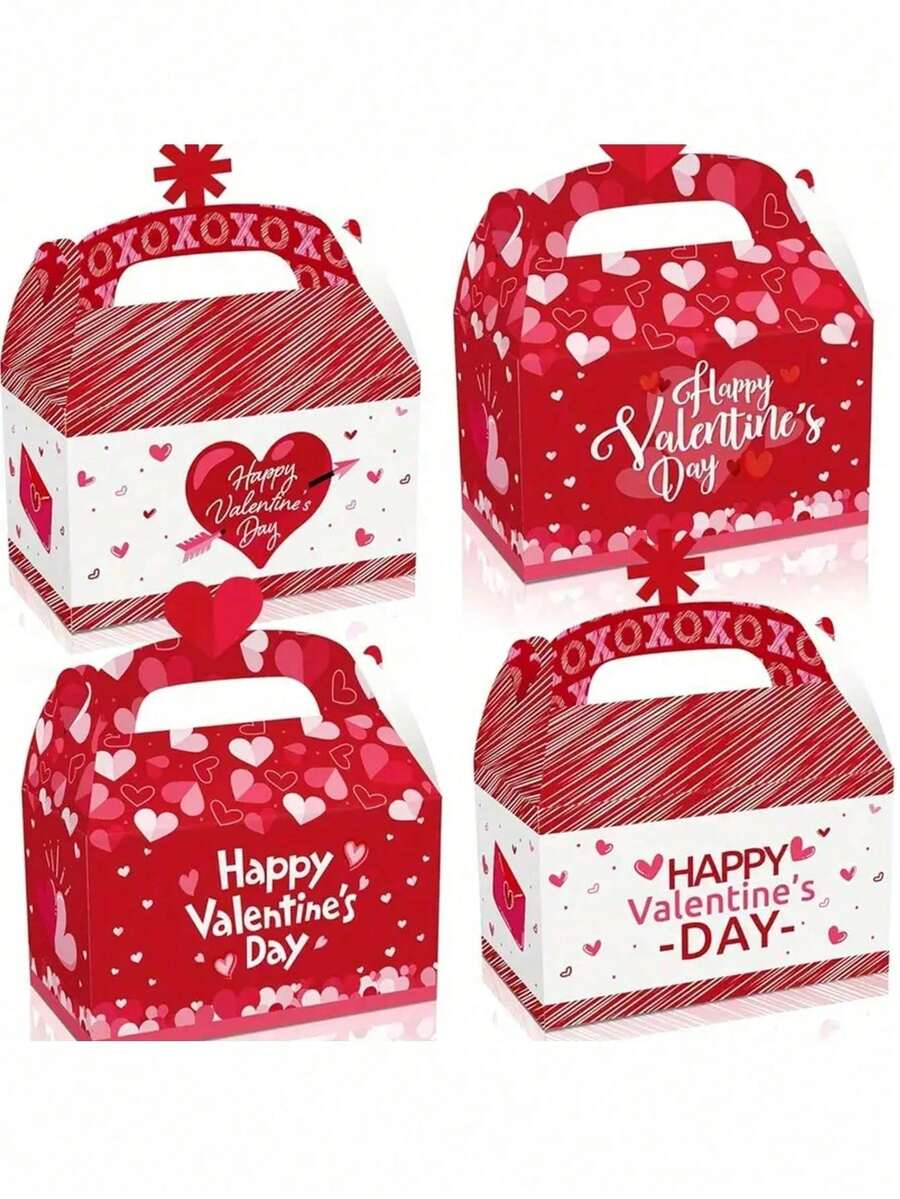 12pcs Heart-Shaped Candy Gift Box, Pink And Red Heart Design, Ideal For Wedding, Birthday And Valentine's Day Gifts - Multicolor - View 1