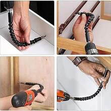 3pcs 360° Bendable High-Strength Alloy Steel Drill Extension Shaft - Universal Hex Adapter For Drills & Screwdrivers, Flexible Link Rod To Extend Working Range