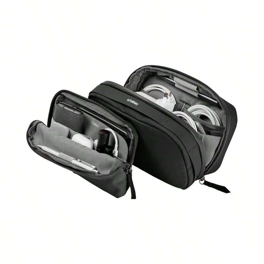 2in1 Tech Accessory Pouch With Detachable Slim Sleeve Travel Electronics Organizer For Cables, Chargers, Earb... - B0D8WNBKKR - View 1