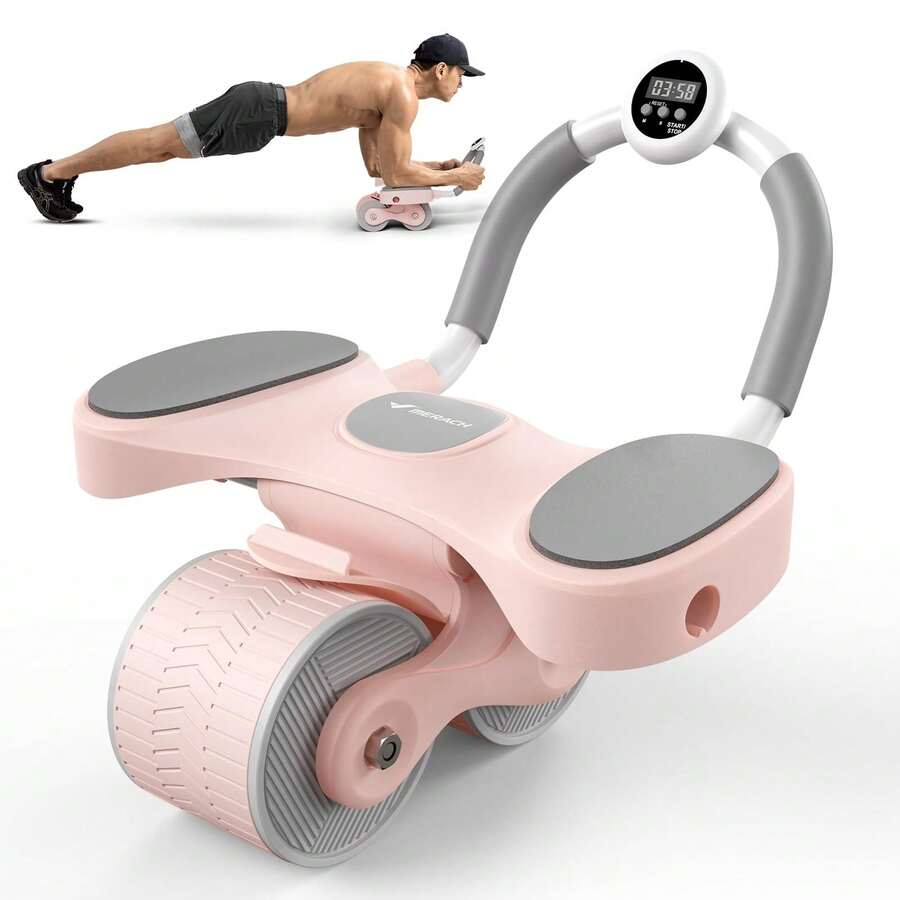 MERACH (MERRIC) Abdominal Roller With Knee Mat, Professional Abdominal Roller, Quiet, Two Wheels, Highly Durable, Easy To Assemble, Training Equipment, Exercise Roller, Training, Exercise, Stretching, Diet, Muscle Training, Equipment, Men/Women, Beginners/Advanced