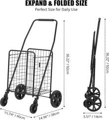 Portable Shopping Carts - Black - View 2