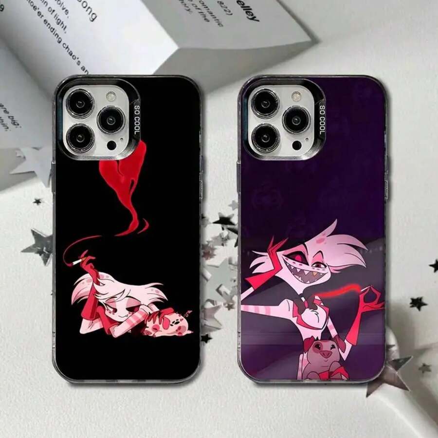 Funda de teléfono A-Angel Dust Monster para 17,16,15,14,13,12,11,Pro,Max,Plus, negra mate dura - Z2 - Ver 1