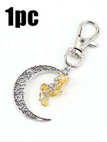 1/5pcs 7-Color Cracked Stone Crescent Moon Pendant Necklace, Key Chain, Bag, Clothing Decor, Jewelry Accessory, Suitable For Eid Al-Fitr, Ramadan - Multicolor - View 15