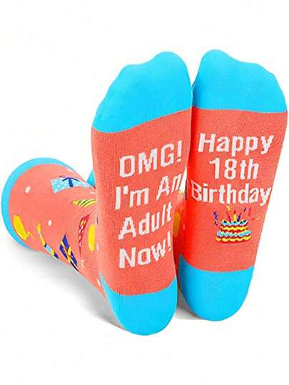 1/3/6 Pairs His/Her 18th Birthday Gift, A Unique Gift For 18-Year-Old Boys/Girls, Funn Comfortable Mid-Calf Socks, A Gift For Family/Friends/Classmates, A Holiday Present