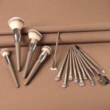 15件套超大化妆刷套装，包含柔软毛腮红刷、散粉刷、眼影刷、遮瑕刷等美妆工具 - 彩色 - 查看 11