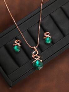 1 Set Luxurious Versatile Elegant Fashionable Glamorous Business Lady Geometric Jewelry Set